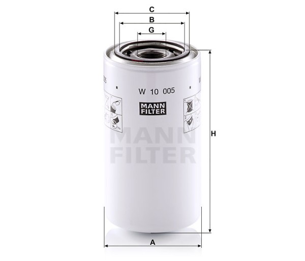 Ölfilter Mann Hummel - W 10 005 - Ölfilter