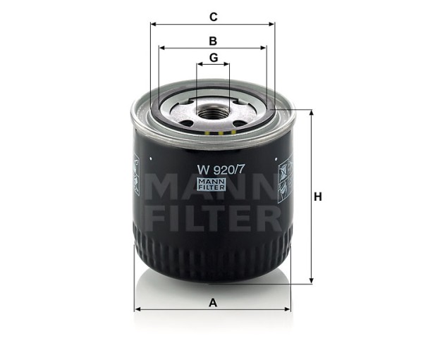 Ölfilter Mann Hummel - W 920/7 - Ölfilter