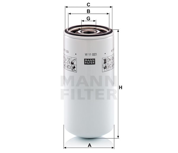 Ölfilter Mann Hummel - W 11 023 - Ölfilter