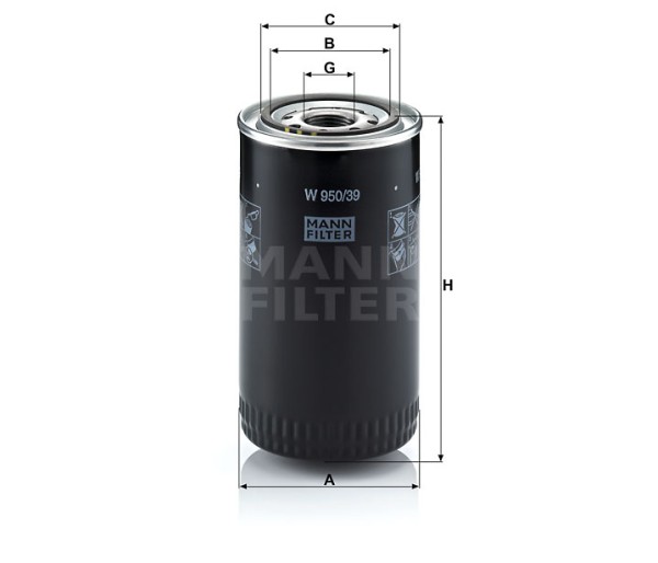 Ölfilter Mann Hummel - W 950/39 - Ölfilter