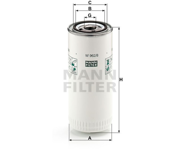 Ölfilter Mann Hummel - W 962/8 passend zu IVECO