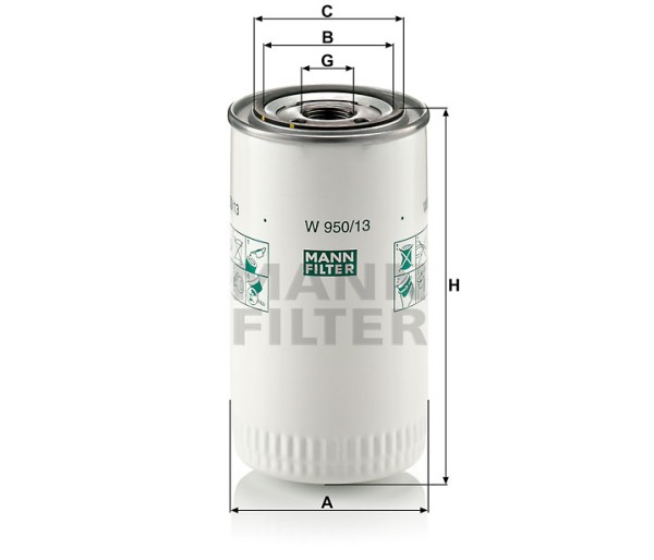 Ölfilter Mann Hummel - W 950/13 - Ölfilter