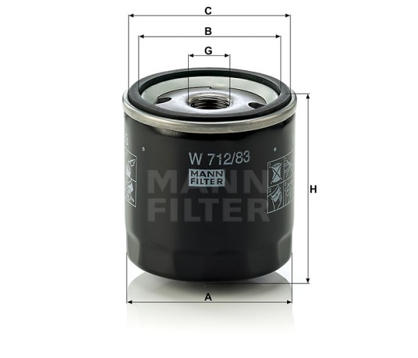 Ölfilter Mann Hummel - W 712/83 - Ölfilter