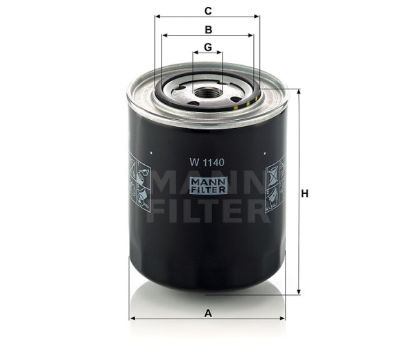 Ölfilter Mann Hummel - W 1140 - Ölfilter