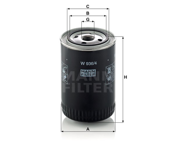 Ölfilter Mann Hummel - W 936/4 - Ölfilter