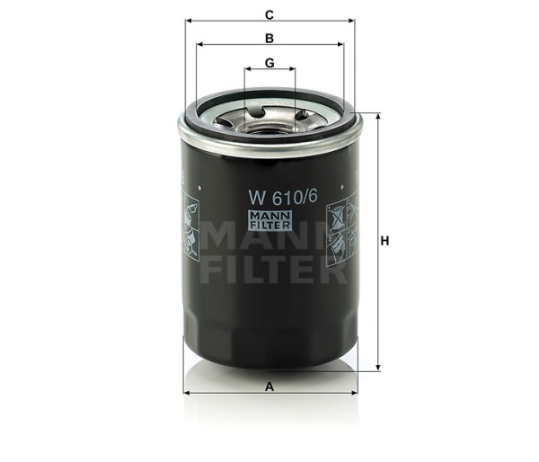 Ölfilter Mann Hummel - W 610/6 - Ölfilter