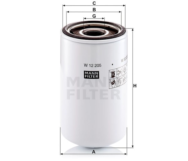 Luftfilter Mann Hummel - W 12 205 passend zu ATLAS COPCO