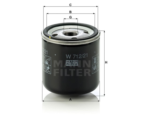 Ölfilter Mann Hummel - W 712/21 - Ölfilter