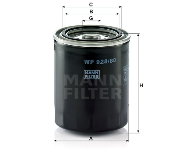 Ölfilter Mann Hummel - WP 928/80 - Ölfilter