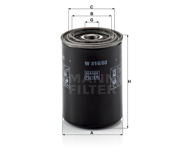 Ölfilter Mann Hummel - W 816/80 - Ölfilter