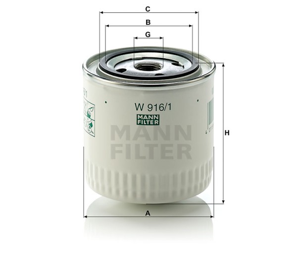 Ölfilter Mann Hummel - W 916/1 - Ölfilter