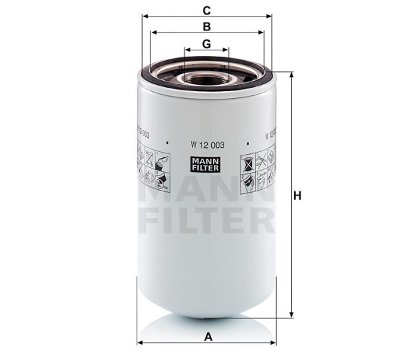 Ölfilter Mann Hummel - W 12 003 - Ölfilter