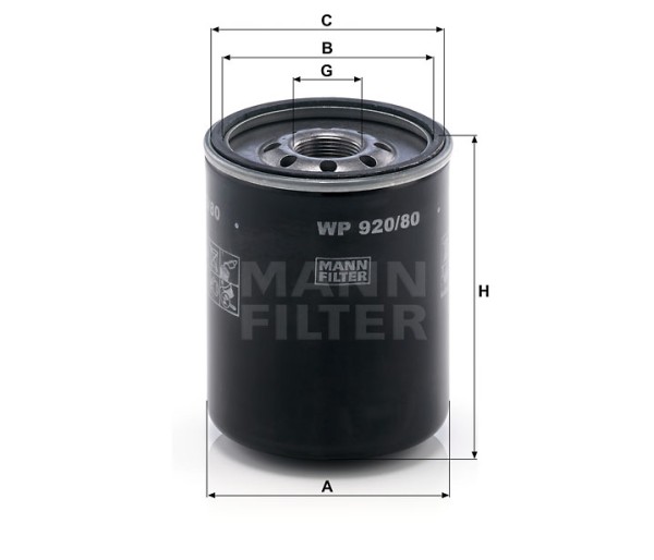 Ölfilter Mann Hummel - WP 920/80 - Ölfilter