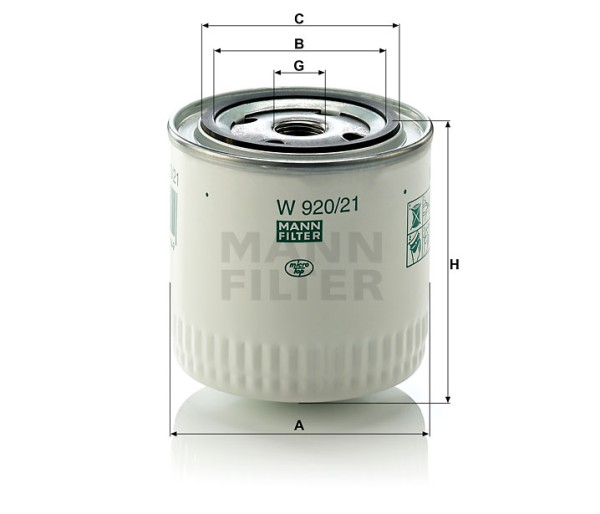 Ölfilter Mann Hummel - W 920/21 passend zu IVECO